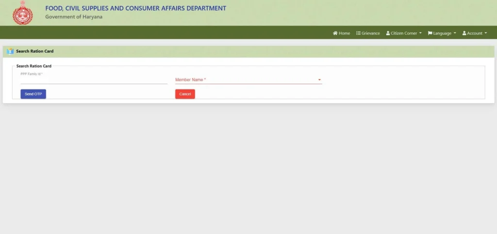 Haryana New Ration Card Apply Online 2023